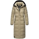 Navahoo Isalie Damen lange Winter Steppjacke Wintermantel B871 B872 Pebble Grey Größe L - Gr. 40