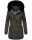 Marikoo Damen Winter Jacke Parka warm gefüttert B362 Anthrazit - Schwarzes Fell Größe M - Gr. 38