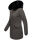 Marikoo Damen Winter Jacke Parka warm gefüttert B362 Anthrazit - Schwarzes Fell Größe M - Gr. 38