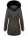 Marikoo Damen Winter Jacke Parka warm gefüttert B362 Anthrazit - Schwarzes Fell Größe M - Gr. 38