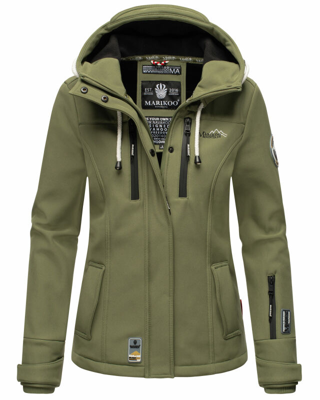 Marikoo Kleinezicke Damen Outdoor  Softshell Jacke Übergangsjacke B864 Olive Größe L - Gr. 40