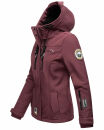Marikoo Kleinezicke Damen Outdoor  Softshell Jacke Übergangsjacke B864 Weinrot Größe S - Gr. 36