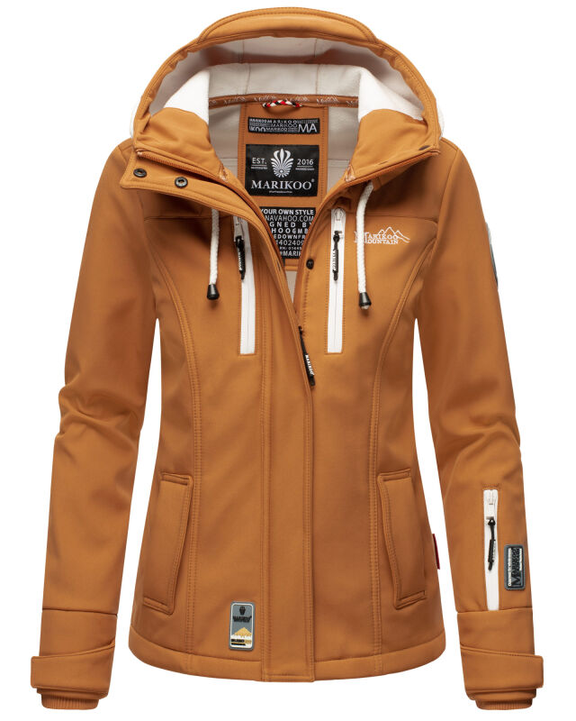 Marikoo Kleinezicke Damen Outdoor  Softshell Jacke Übergangsjacke B864 Karamel Größe XXL - Gr. 44