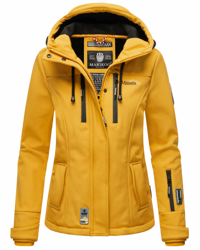 Marikoo Kleinezicke Damen Outdoor  Softshell Jacke Übergangsjacke B864 Amber Yellow Größe M - Gr. 38