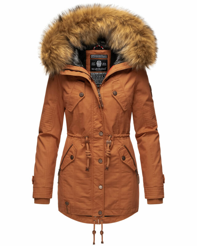 Marikoo La Viva Princess Damen Winterjacke mit Kapuze B813 Cinnamon Größe XS - Gr. 34