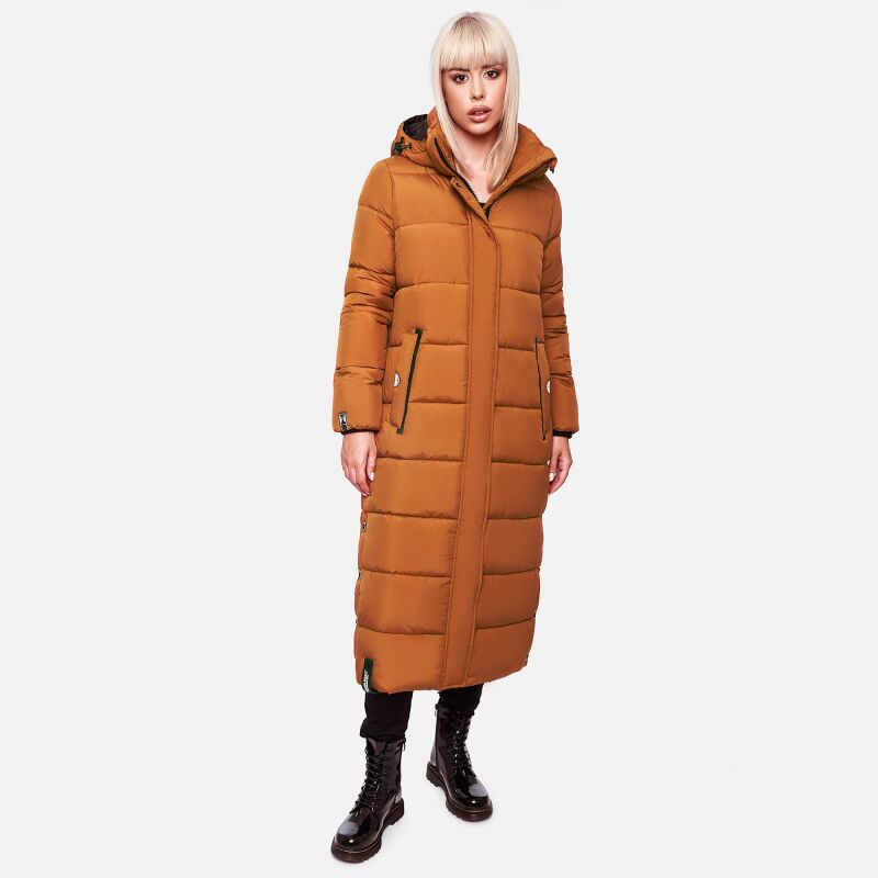 Navahoo Isalie Damen lange Winter Steppjacke Wintermantel B871 B872 Cinnamon Größe XXL - Gr. 44