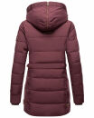 Marikoo warme Damen Winterjacke mit Kapuze Parka Kunstfell B817 Weinrot Größe XS - Gr. 34
