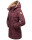 Marikoo warme Damen Winterjacke mit Kapuze Parka Kunstfell B817 Weinrot Größe S - Gr. 36
