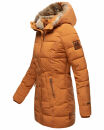 Marikoo warme Damen Winterjacke mit Kapuze Parka Kunstfell B817 Cinnamon Größe XS - Gr. 34