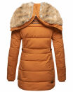 Marikoo warme Damen Winterjacke mit Kapuze Parka Kunstfell B817 Cinnamon Größe XS - Gr. 34