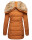 Marikoo warme Damen Winterjacke mit Kapuze Parka Kunstfell B817 Cinnamon Größe XS - Gr. 34