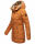 Marikoo warme Damen Winterjacke mit Kapuze Parka Kunstfell B817 Cinnamon Größe S - Gr. 36
