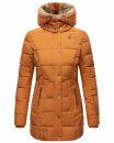 Marikoo warme Damen Winterjacke mit Kapuze Parka Kunstfell B817 Cinnamon Größe M - Gr. 38