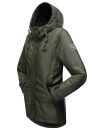 Navahoo Lindraa Damen Parka Regenjacke warm gefüttert Teddyfell Kapuze B847 Dunkel Olive Größe S - Gr. 36
