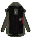 Navahoo Lindraa Damen Parka Regenjacke warm gefüttert Teddyfell Kapuze B847 Dunkel Olive Größe S - Gr. 36
