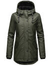 Navahoo Lindraa Damen Parka Regenjacke warm gefüttert Teddyfell Kapuze B847 Dunkel Olive Größe M - Gr. 38