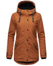 Navahoo Lindraa Damen Parka Regenjacke warm gefüttert Teddyfell Kapuze B847 Cinnamon Größe XXL - Gr. 44