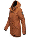Navahoo Lindraa Damen Parka Regenjacke warm gefüttert Teddyfell Kapuze B847 Cinnamon Größe XXL - Gr. 44
