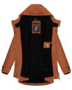 Navahoo Lindraa Damen Parka Regenjacke warm gefüttert Teddyfell Kapuze B847 Cinnamon Größe XXL - Gr. 44