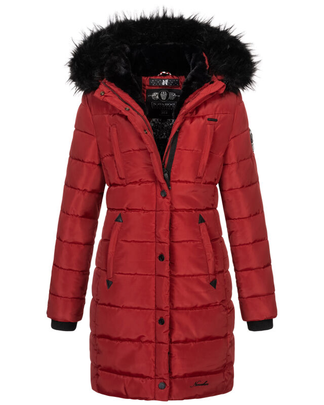 Navahoo Lotusblüte Princess Damen Winter Steppjacke mit Kapuze B897 Blood Red Größe S - Gr. 36