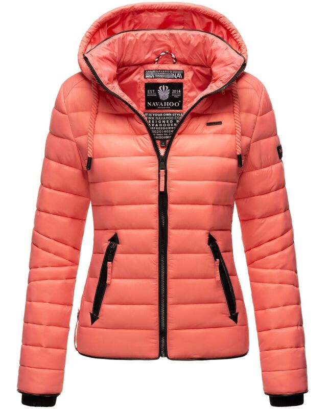 Navahoo Lulana Damen Steppjacke Übergangsjacke B650 Rose Coral Größe S - Gr. 36