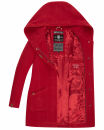 Marikoo Maikoo Damen Mantel mit Kapuze Trenchcoat Jacke B819 Blood Red Größe M - Gr. 38