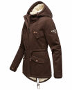 Marikoo Manolya Damen Winter Jacke Parka mit Teddyfell B376 Dark Choco Größe XS - Gr. 34