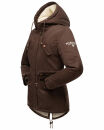 Marikoo Manolya Damen Winter Jacke Parka mit Teddyfell B376 Dark Choco Größe XS - Gr. 34