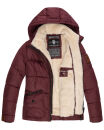 Navahoo Megan Damen Winter Stepp Jacke mit Tedyfell B672 Weinrot Größe S - Gr. 36