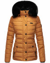 Navahoo Milianaa Damen Winter Steppjacke gefüttert Kapuze Kunstfell B846 Cinnamon Größe S - Gr. 36