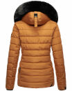 Navahoo Milianaa Damen Winter Steppjacke gefüttert Kapuze Kunstfell B846 Cinnamon Größe S - Gr. 36