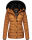 Navahoo Milianaa Damen Winter Steppjacke gefüttert Kapuze Kunstfell B846 Cinnamon Größe S - Gr. 36