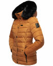 Navahoo Milianaa Damen Winter Steppjacke gefüttert Kapuze Kunstfell B846 Cinnamon Größe L - Gr. 40