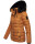 Navahoo Milianaa Damen Winter Steppjacke gefüttert Kapuze Kunstfell B846 Cinnamon Größe L - Gr. 40