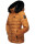 Navahoo Milianaa Damen Winter Steppjacke gefüttert Kapuze Kunstfell B846 Cinnamon Größe L - Gr. 40