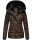Navahoo Milianaa Damen Winter Steppjacke gefüttert Kapuze Kunstfell B846 Dark Choco Größe M - Gr. 38