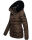 Navahoo Milianaa Damen Winter Steppjacke gefüttert Kapuze Kunstfell B846 Dark Choco Größe M - Gr. 38