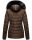 Navahoo Milianaa Damen Winter Steppjacke gefüttert Kapuze Kunstfell B846 Dark Choco Größe M - Gr. 38