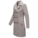 Marikoo Nanakoo Damen Mantel Trenchcoat Wintermantel Übergangs Jacke B820 Zink Grau Größe XL - Gr. 42