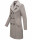 Marikoo Nanakoo Damen Mantel Trenchcoat Wintermantel Übergangs Jacke B820 Zink Grau Größe XL - Gr. 42