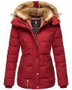 Marikoo Nekoo warm gefütterte Damen Winter Jacke mit Kunstfell B658 Blood Red Größe L - Gr. 40