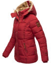 Marikoo Nekoo warm gefütterte Damen Winter Jacke mit Kunstfell B658 Blood Red Größe L - Gr. 40