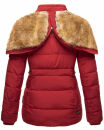 Marikoo Nekoo warm gefütterte Damen Winter Jacke mit Kunstfell B658 Blood Red Größe L - Gr. 40