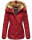 Marikoo Nekoo warm gefütterte Damen Winter Jacke mit Kunstfell B658 Blood Red Größe L - Gr. 40