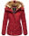 Marikoo Nekoo warm gefütterte Damen Winter Jacke mit Kunstfell B658 Blood Red Größe L - Gr. 40
