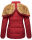 Marikoo Nekoo warm gefütterte Damen Winter Jacke mit Kunstfell B658 Blood Red Größe L - Gr. 40