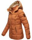 Marikoo Nekoo warm gefütterte Damen Winter Jacke mit Kunstfell B658 Cinnamon Größe XS - Gr. 34