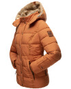 Marikoo Nekoo warm gefütterte Damen Winter Jacke mit Kunstfell B658 Cinnamon Größe XS - Gr. 34