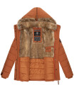 Marikoo Nekoo warm gefütterte Damen Winter Jacke mit Kunstfell B658 Cinnamon Größe XS - Gr. 34