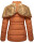 Marikoo Nekoo warm gefütterte Damen Winter Jacke mit Kunstfell B658 Cinnamon Größe XS - Gr. 34